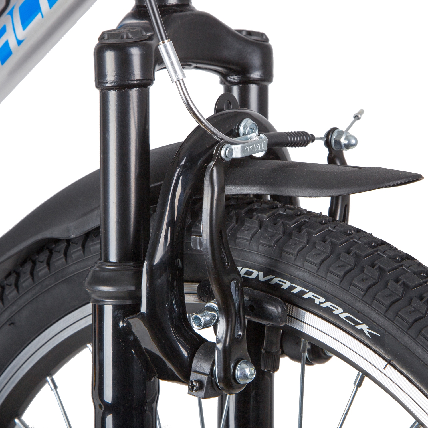 Велосипед NOVATRACK 20, SHARK, серебристый, сталь, 1 скор., V-brake
