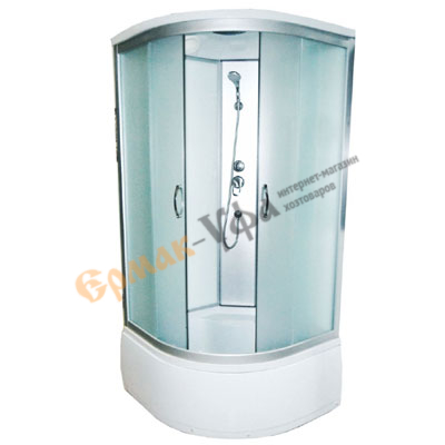 Душевая кабина 90*90*215см ВМ 8811Е (выс.поддон-42 см)перед.ст- матовое,задние ст- белая(С ПОЛКОЙ) (1/1)