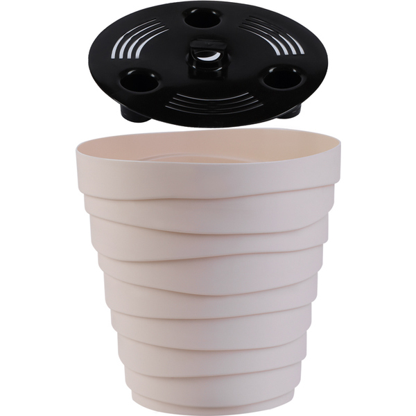 Кашпо для цветов пластиковое 3,5л d-19,7см "Бархан" Кремовый