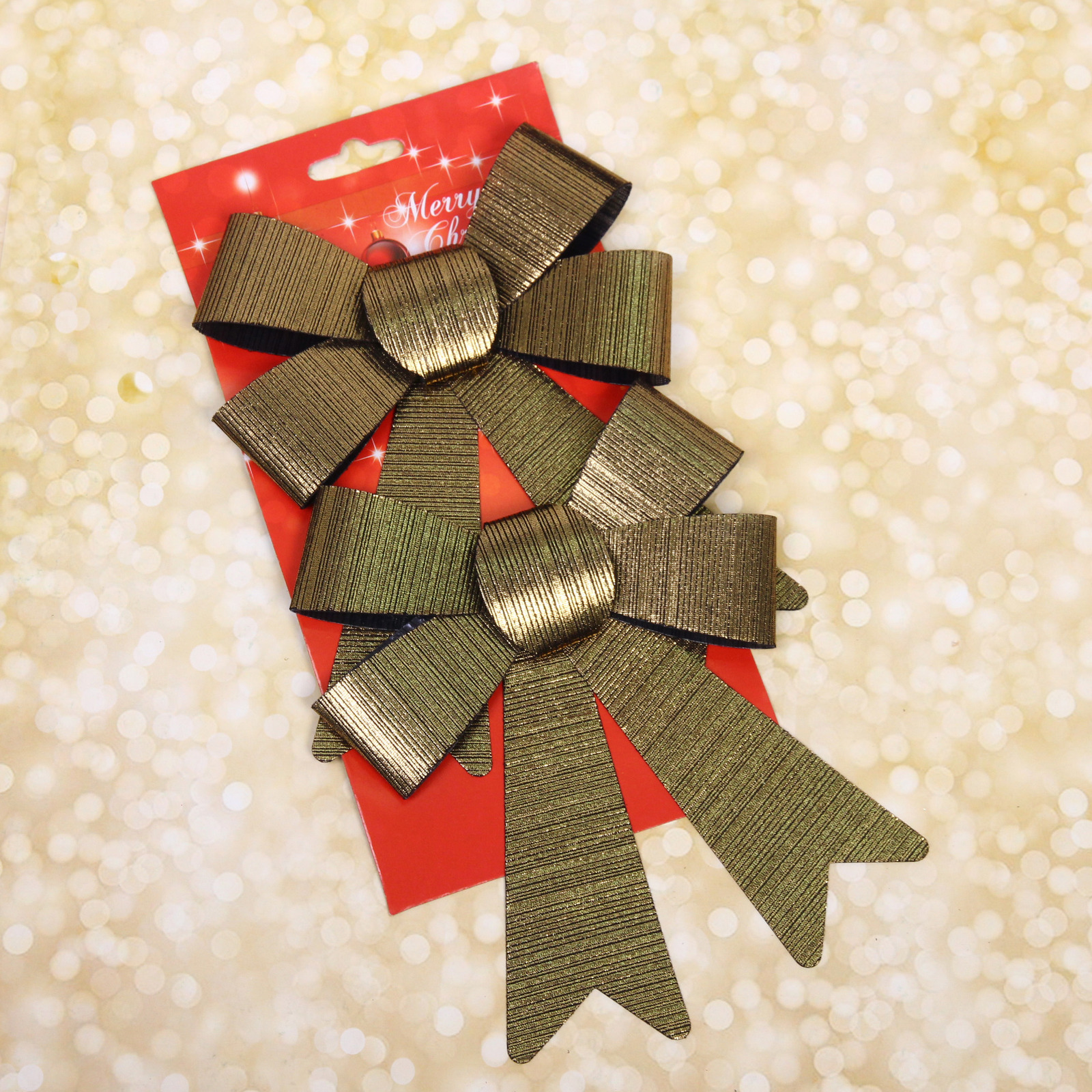 Бант на ёлку "Элегант" 13*18 см (набор 2 шт), Черное золото