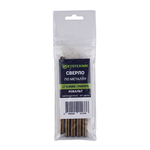 Сверло по металлу 9,0мм SPETSTEXNIK, кобальт, Р6М5К5, 5/50/