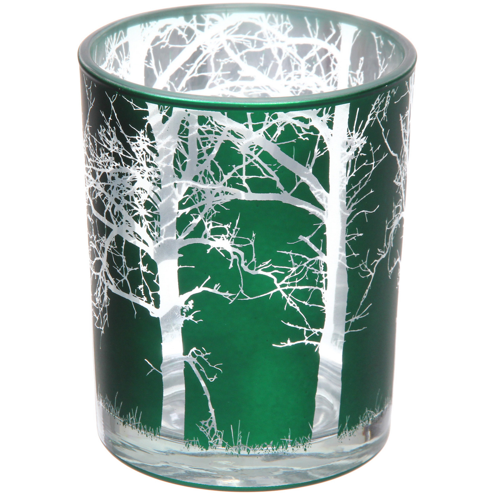 Подсвечник "Зимний лес" 10*12,5 см, Изумруд