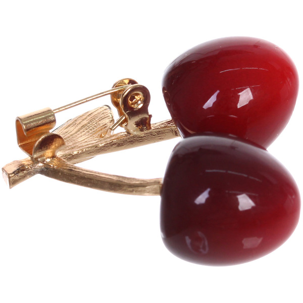 Брошь "GOLD Podarok", Вишенки, цвет как на фото, 3.5*2.8см (символ Красоты и Удачи)