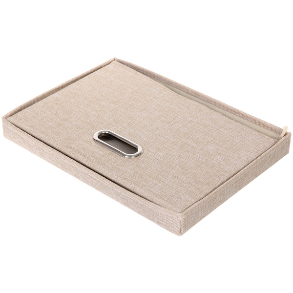 Коробка для хранения вещей складная с крышкой "Дэстра", цвет светло-бежевый, 37*27*26 см