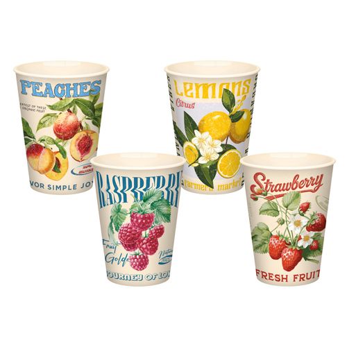 Набор для пикника 37 предметов на 6 персон с декором Фруктовый сад, светло-бежевый