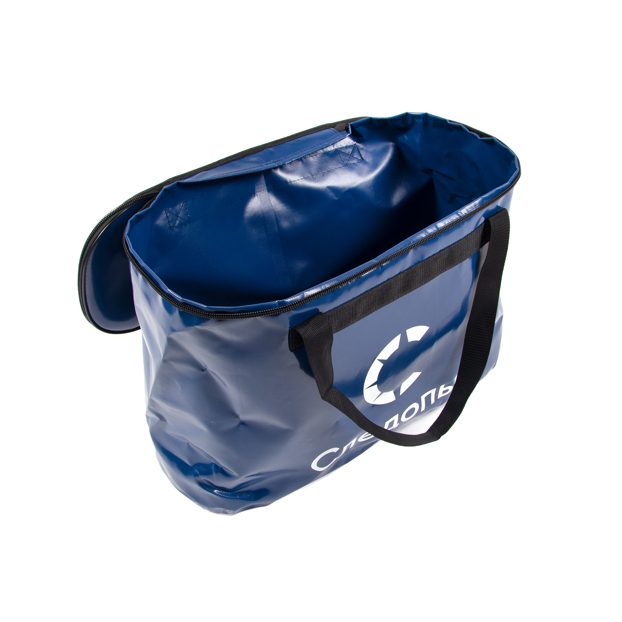Сумка с крышкой "СЛЕДОПЫТ" для рыбы, ПВХ, 60х24х40см, цв. синий/20/