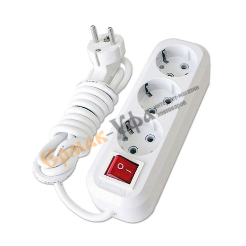 Удлинитель 3-местн 3 м с заземлением 