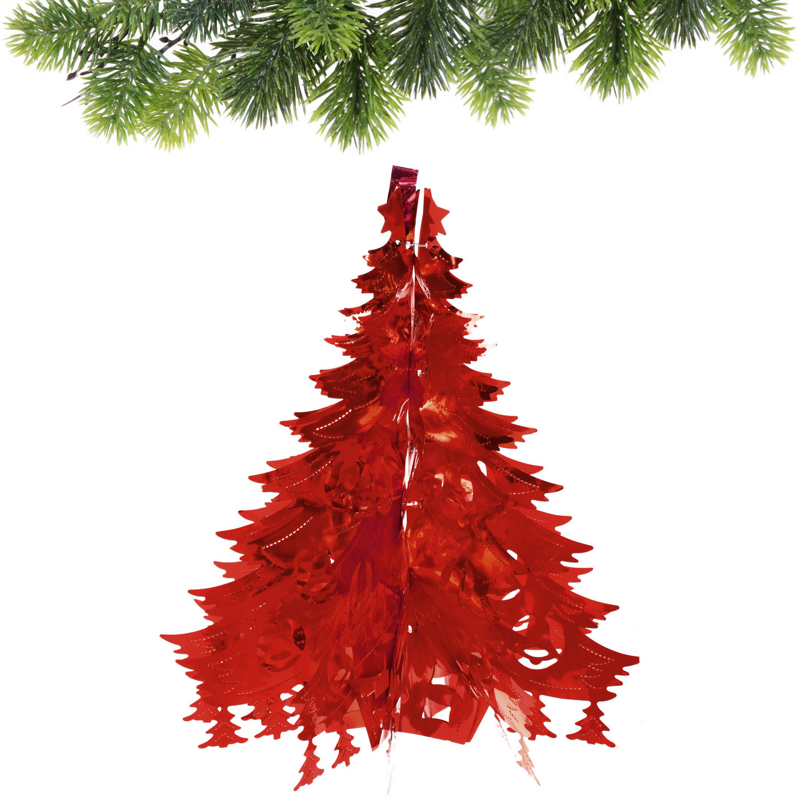 Украшение фольгированное "Волшебная ёлочка" d-40 см, Красный