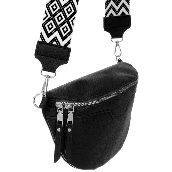 Сумка женская через плечо "ИМАНИ", цвет черный, три кармана, 24*19*7*5см (лейбл Ultramarine)