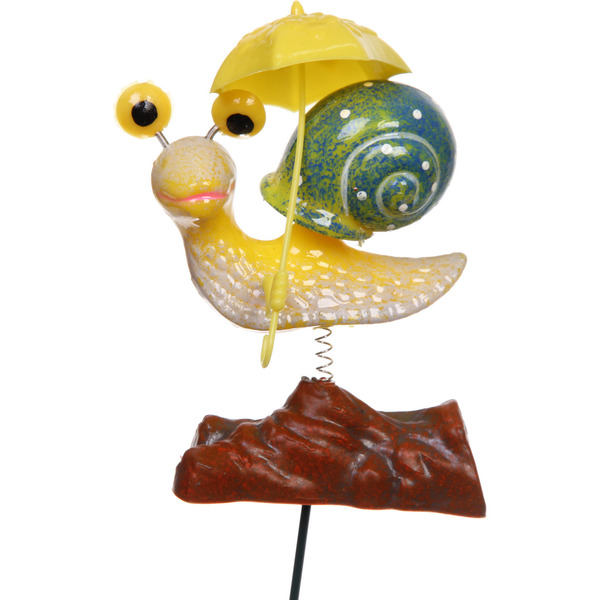 Фигура на спице "Улитка с зонтиком" 60 см (фигура 13*8 см), микс