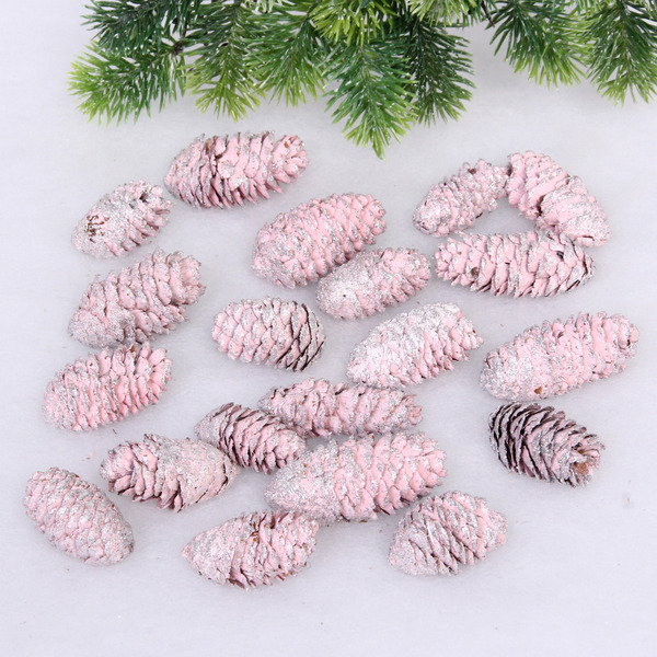 Композиция для декора "Сказочные шишки" 10*10*13 см (120 гр), розовый
