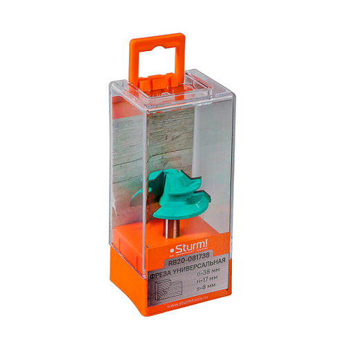 Фреза комбиинрованная универсальная 38х17х52,5 мм хвостовик 8 мм STURM RB20-081738