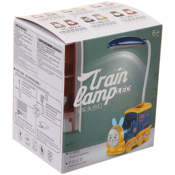 Настольная лампа "Sweet - Паровоз" LED 10*5*21 см, USB 5v 3w, Синий/желтый