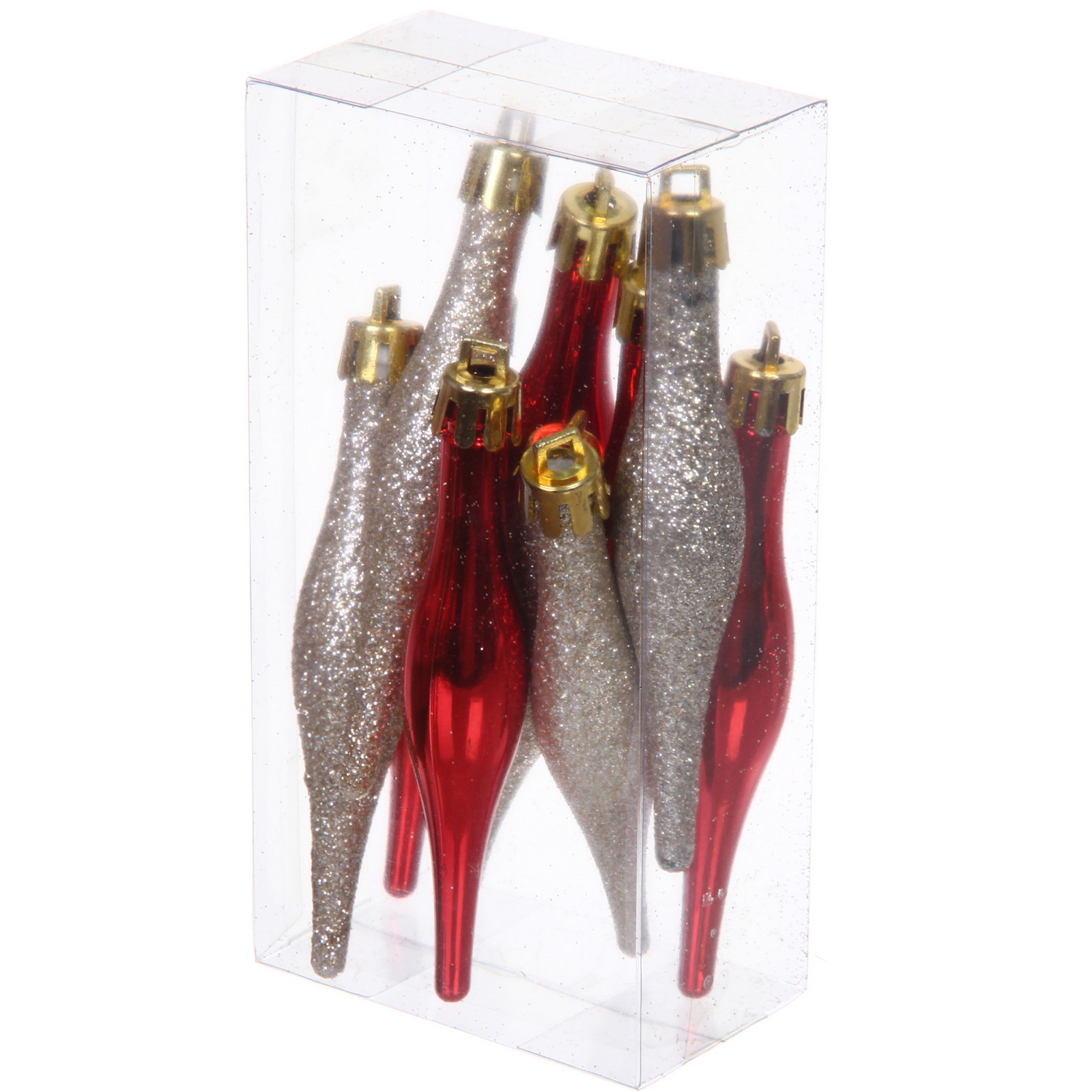 Набор ёлочных украшений "Сказочная зима" 45 предметов, Красный/Шампань