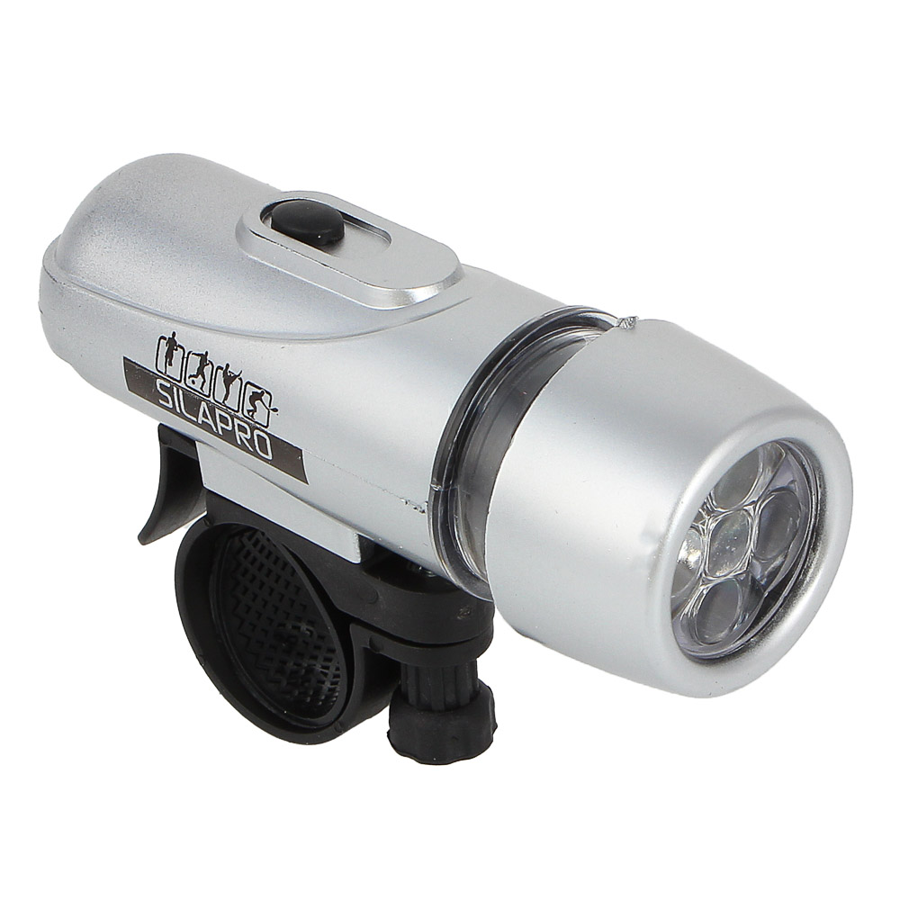 SILAPRO Набор фонарей 2шт: зад (7.5х4х3.5см, 3LED, 2хААА)+перед (10х3.5х3.5см, 5LED, 4хААА) пластик