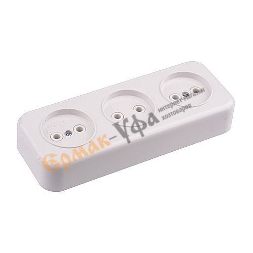 Розетка ОП 3-местн б/з BYLECTRICA (16-244) БЕЛАЯ (1/56)