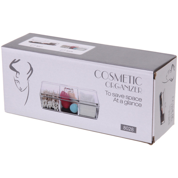 Органайзер для хранения "ФАНТЭНЕГРО", прозрачный, 3 отделения, 23*9.2*7см (коробка)