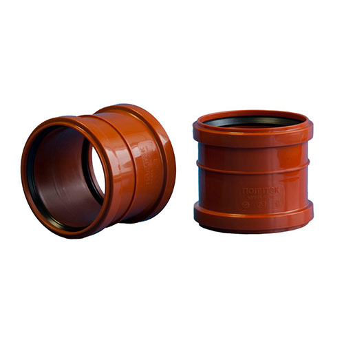 Муфта канализационная ремонтная наруж. , рыжий, 110 Политэк, 5/90