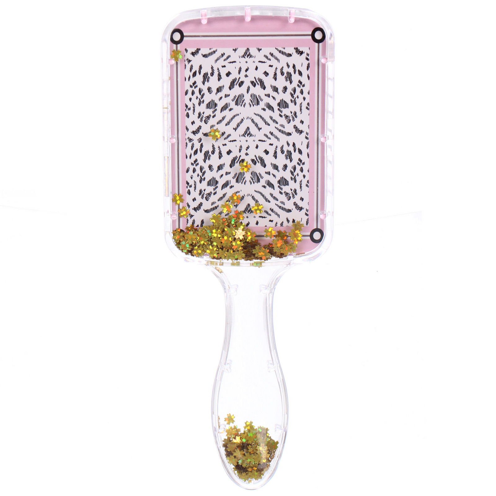 Расческа массажная прямоугольная "ЭЙФОРИЯ", микс 4 дизайна, 23*8,5см (PVC подвес)