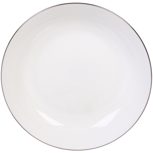 Тарелка фарфоровая "White magic Silver" 20см глубокая