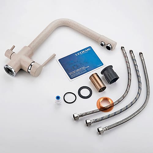 Смеситель для кухни с выходом для питьевой воды картридж 35 мм Ledeme L4055K-3