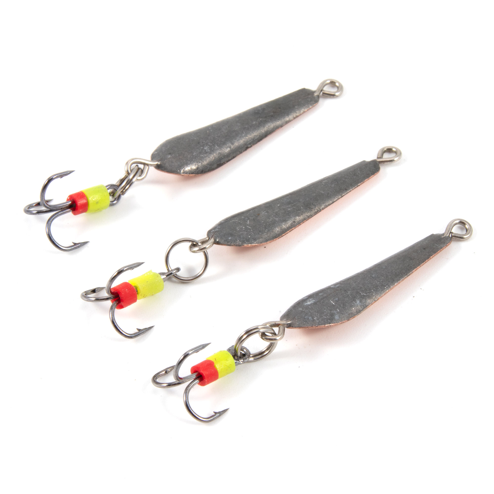 Блесна вертикальная "Яман" Клопик с тройником ,размер 25 мм, вес 1,7 г, цвет медь (уп.3 шт.)/150/