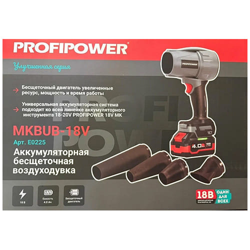 Воздуходувка аккумуляторная DWDUB-18V ProfiPower E0225