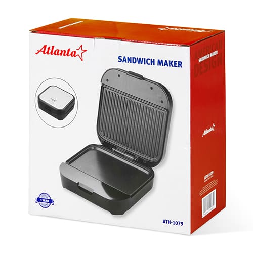 Сэндвичница электрическая Atlanta, 850 Вт, ATH-1079 (black)