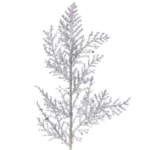 Ветка декоративная "Зимний сон" 25 см, Серебро