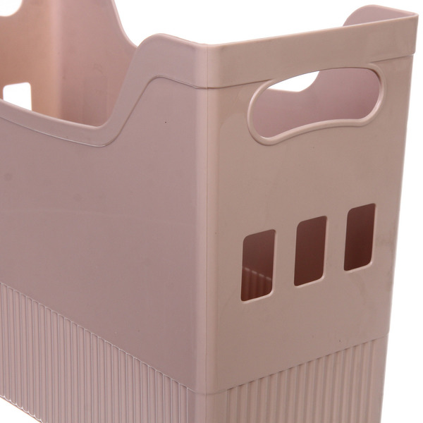 Лоток для хранения на двух колесиках "АТЛАНТА", цвет пудрово-бежевый, 34*14*25,5см (лейбл Селфи)