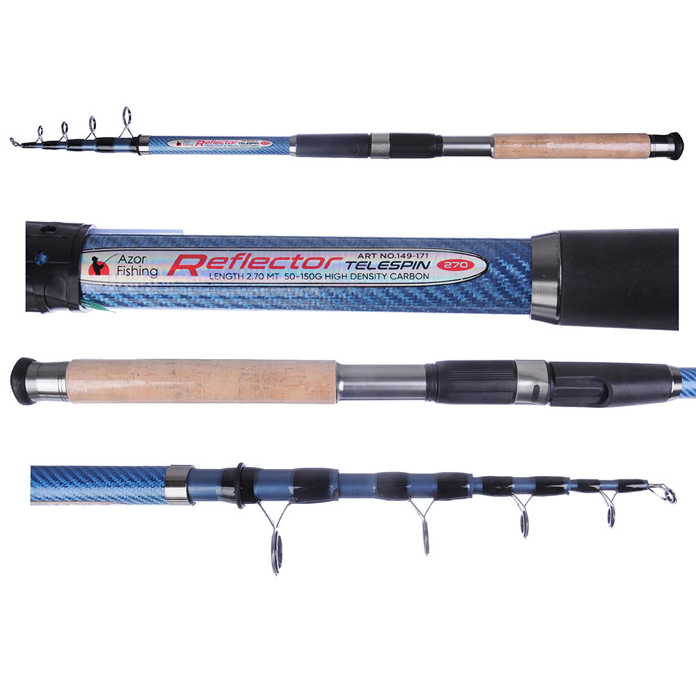 AZOR FISHING Спиннинг "Рефлектор", телескоп., файбергласс, 2,7м, тест 50-150гр