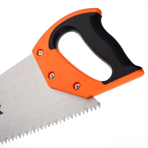 Ножовка по дереву 450мм, крупный зуб 3 TPI, пластиковая обрезиненная ручка, 1/48