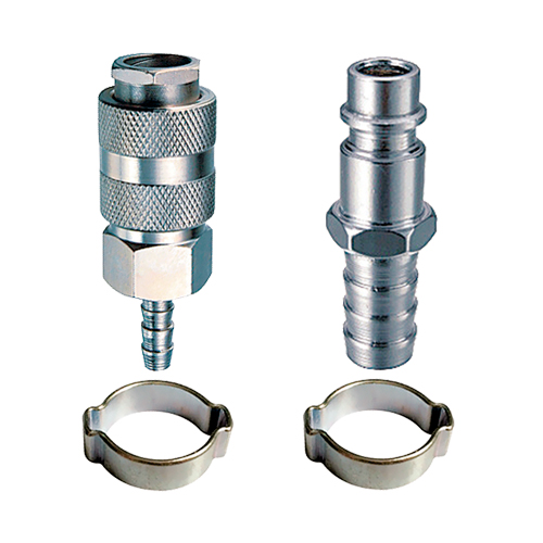 Набор разъемное соединение рапид (муфта), елочка 6 мм, рапид (штуцер) елочка, блистер, Fubag