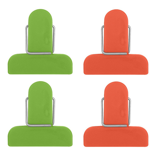 Набор зажимов для пакетов. 4 шт. Размер 3,7х4 см. **