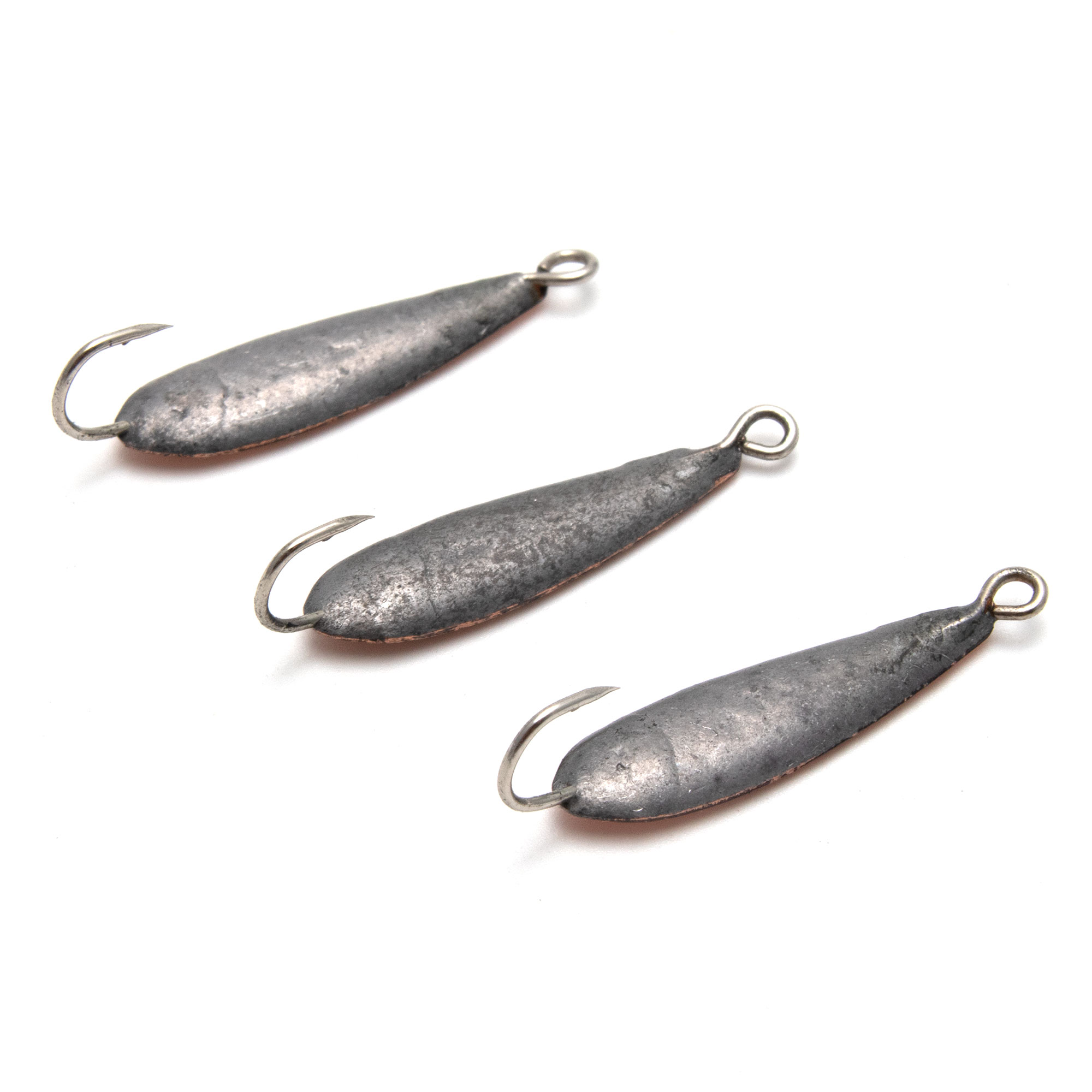 Блесна вертикальная "Яман" Листочек, размер 25 мм, вес 2,2 г, цвет медь (уп.3 шт.)/150/