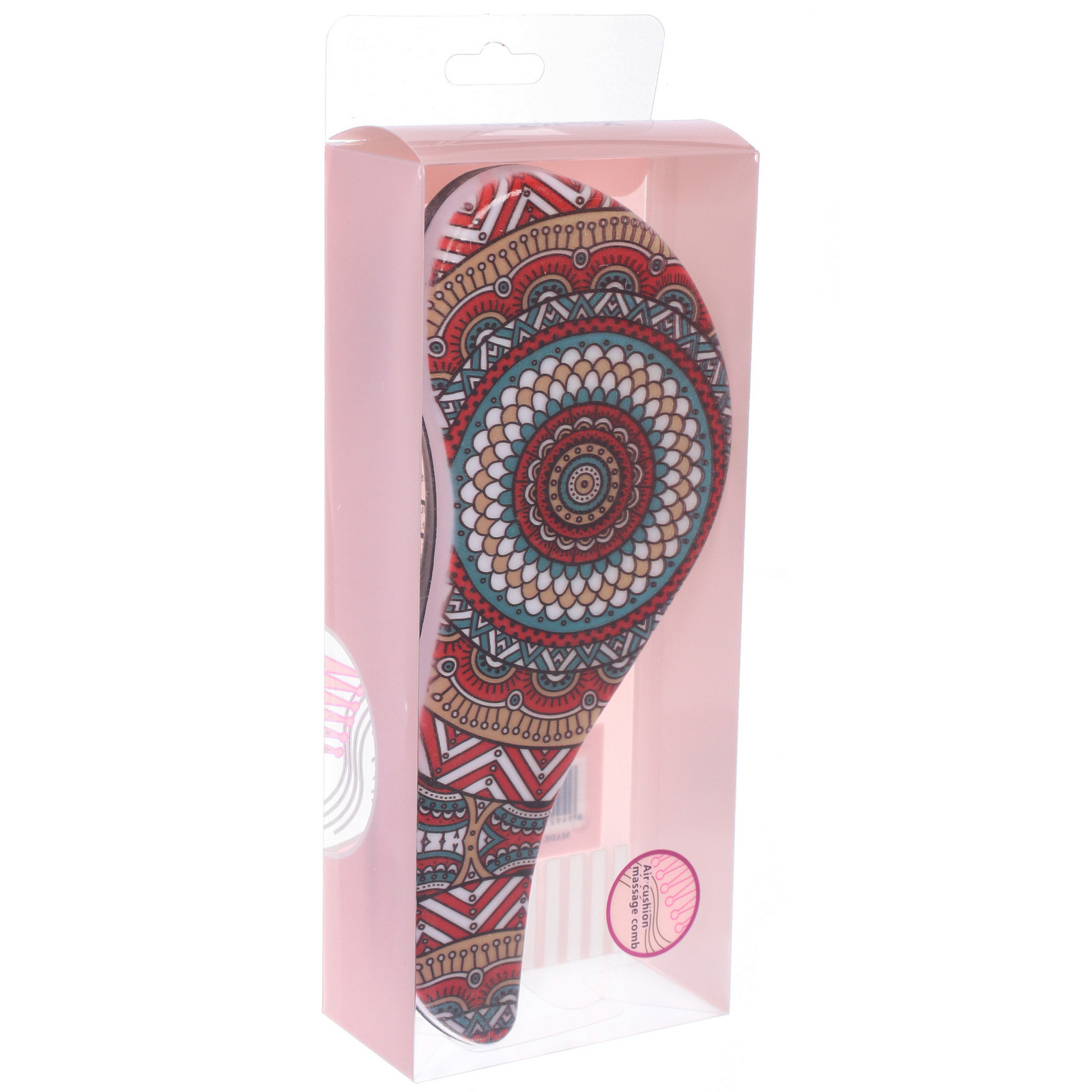 Расческа массажная компактная "ЛАНТА", микс 4 дизайна, 18*7,5см (PVC коробка)