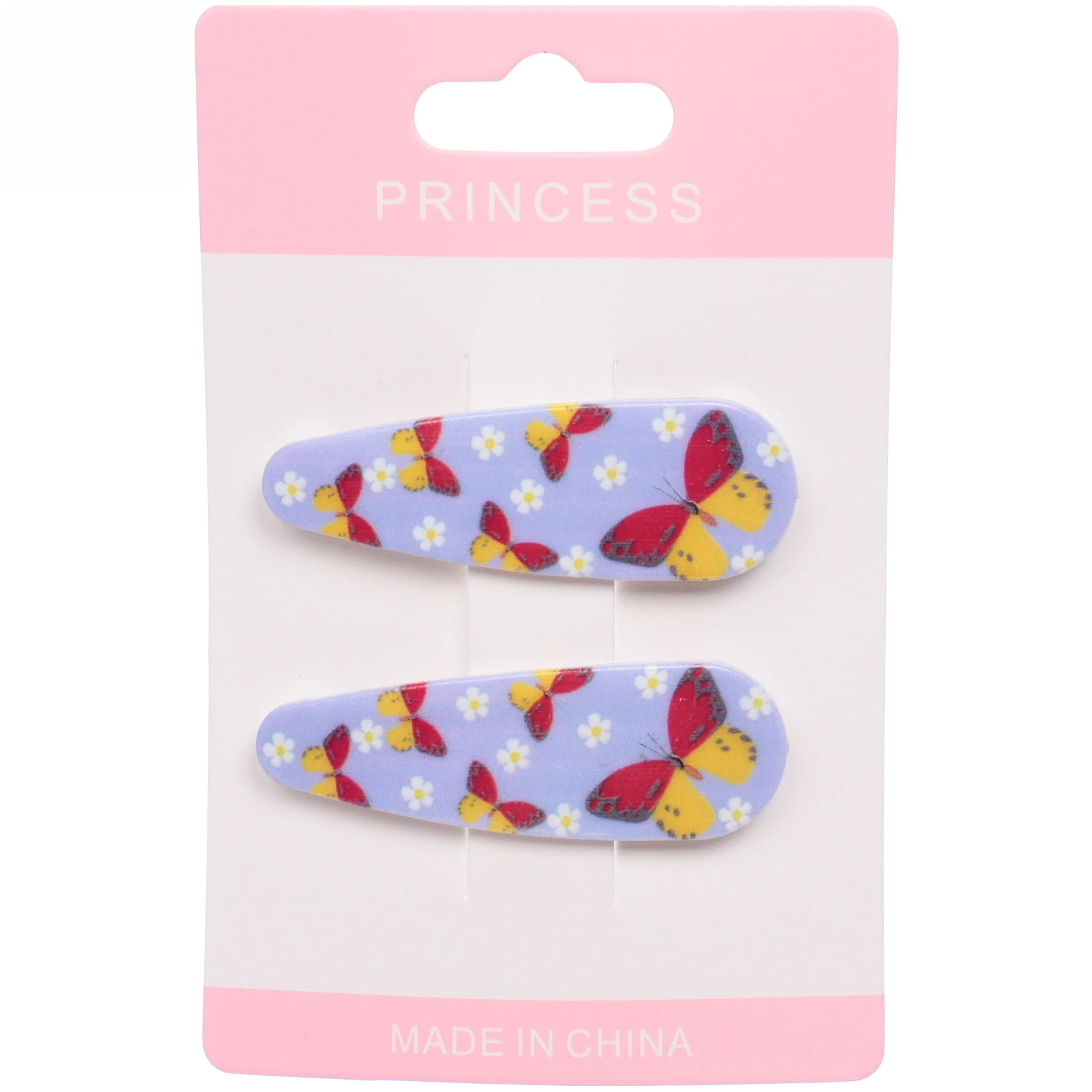 Зажимы для волос детские 2шт "Happy smile", бабочки, микс 6 цветов, 5,5*1,5см