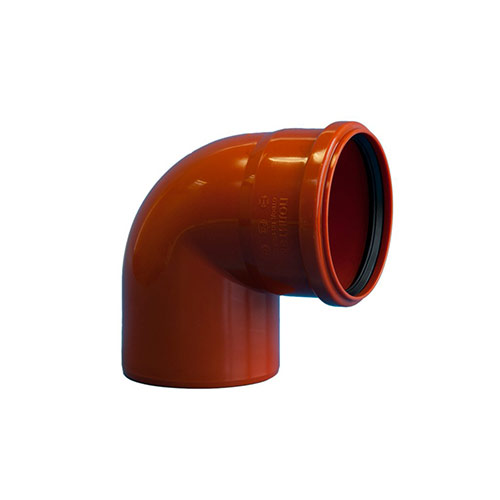 Отвод канализац. 110/90 наруж, рыжий, Политэк, 5/50