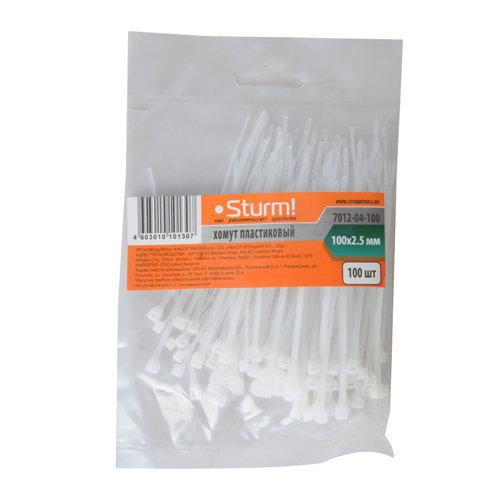 Хомуты 100х2,5 мм пластмассовые RB22-081724 белые