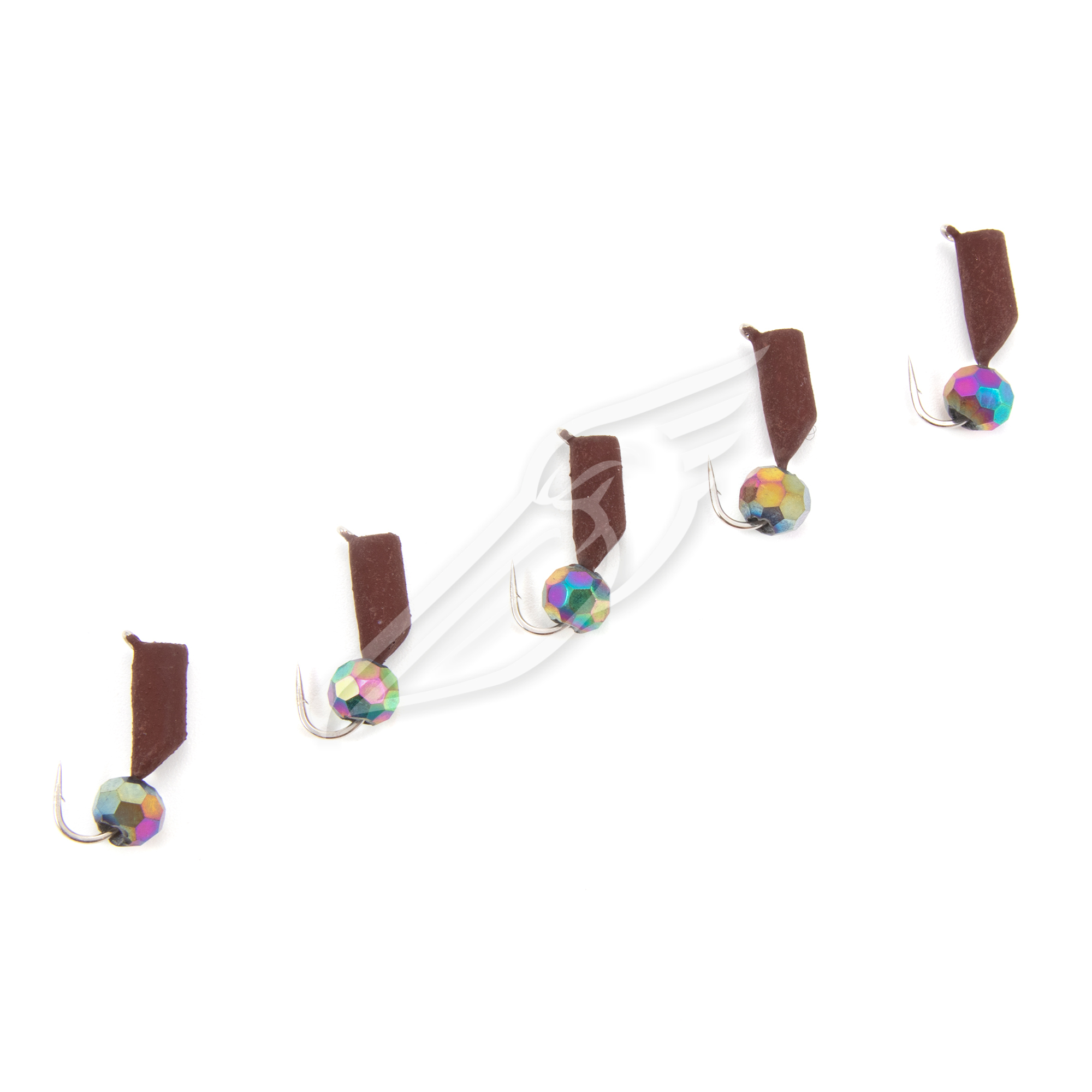 Мормышка безнасад. ЯМАН "Гвоздешарик" матовый шоколад, d-3 мм, вес 0,85 г, кристалл хамелеон(уп.5шт)