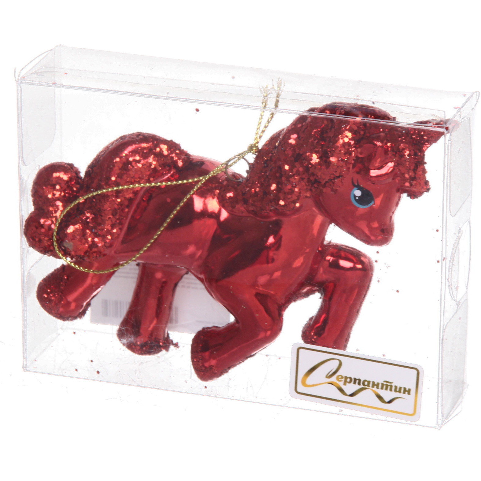 Ёлочная игрушка "Сказочный единорог" 9*3*10 см, красный