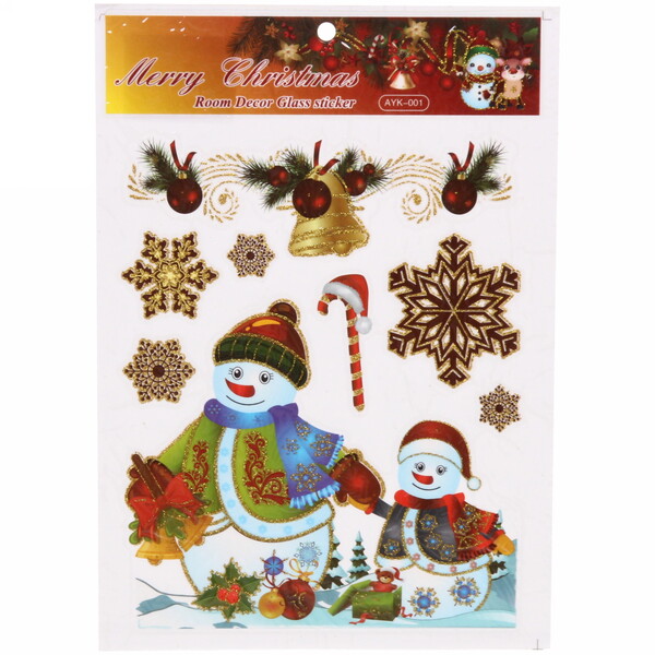 Набор наклеек "Весёлый Снеговичок" , лист 21,5х30,5 см,микс