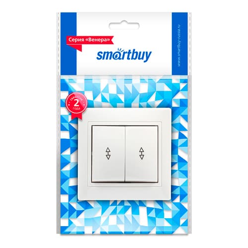 Выключатель проходной 2-клавишный 10А белый "Венера" (SBE-01w-10-SW22-0)