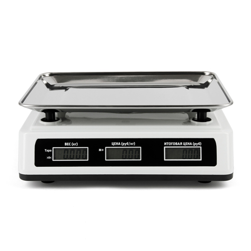 Весы торговые электронные настольные Atlanta 40 кг, ЖК-дисплей, белый