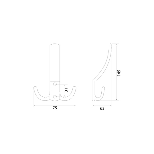 Крючок мебельный Trodos "ZY-201A" 3-рожковый, хром, хедер