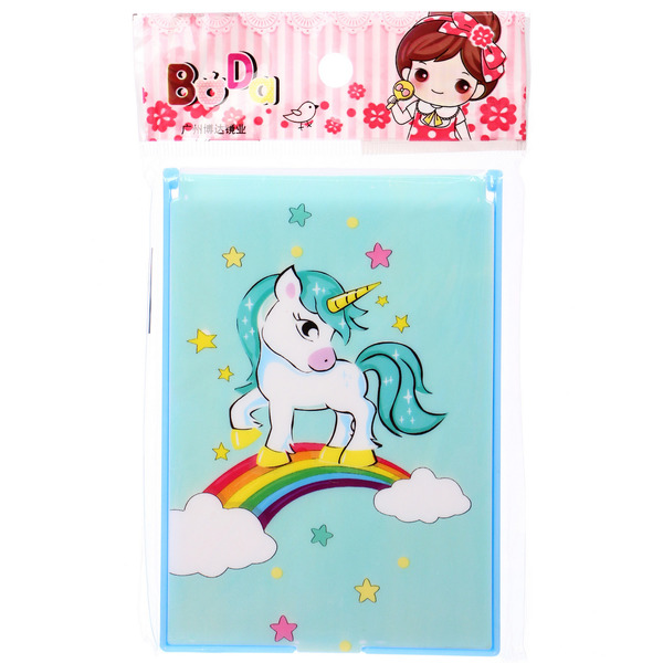 Расческа с зеркалом в наборе детские "МИМИШКИ", единорог, цвет мятный, 11*7,8см 