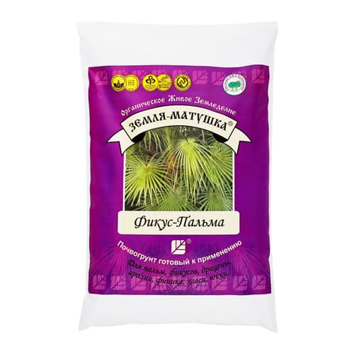 Земля почвогрунт Матушка- Фикус-Пальма 3 л, 12л/мах 60л, 4/4