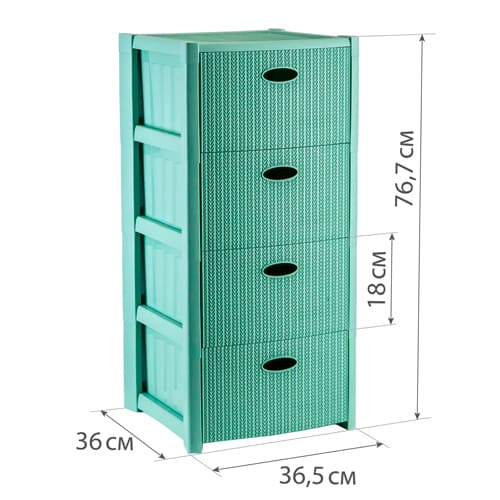 Комод IDEA СТИЛЬ ВЯЗАНИЕ М 2737, 4 секции, фисташковый