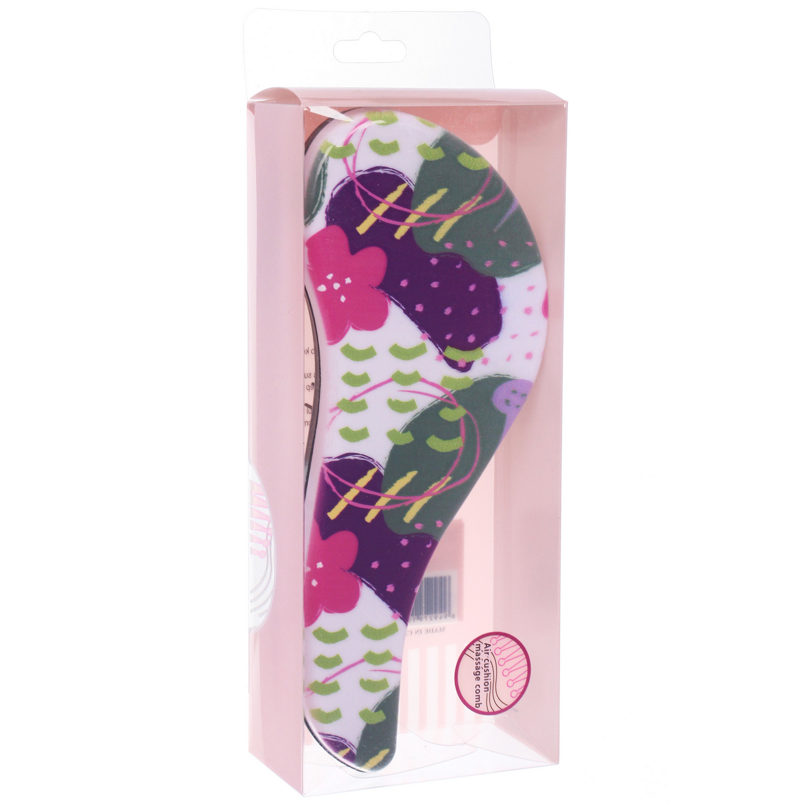 Расческа массажная компактная "МАЛЬТА", микс 4 дизайна, 18*7,5см (PVC коробка)