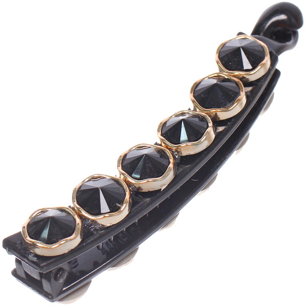 Заколка - банан для волос в пакете "PREMIUM", фергамо, цвет чёрный, 10см